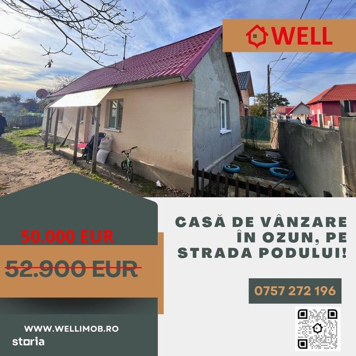 Casă de vânzare în Ozun, pe strada Podului!