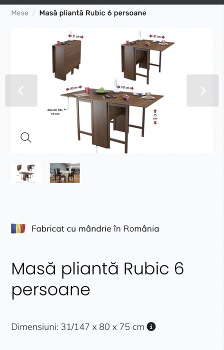 Masă pliantă Rubic 6 persoane