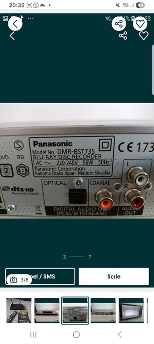 Vând blurayrecorder Panasonic