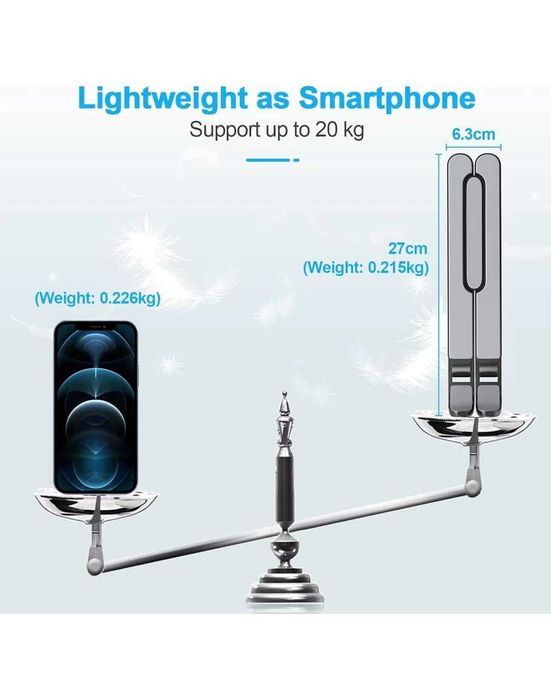 Стойка за лаптоп, таблет и телефон с регулируеми широчина и наклон