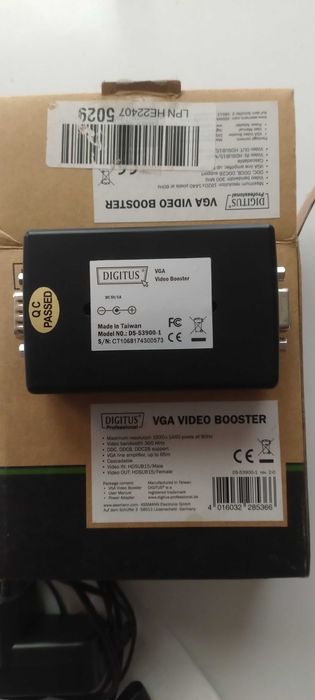 DIGITUS VGA видео усилвател/удължител до 65м, 300MHz, макс 1920x1440