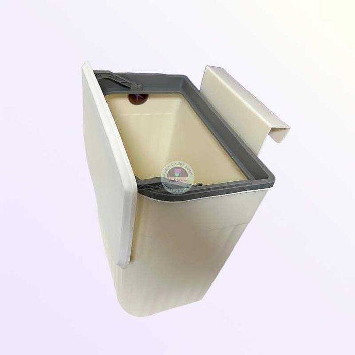 Кошче за отпадъци с капак за висящ монтаж на врата на шкаф 9л