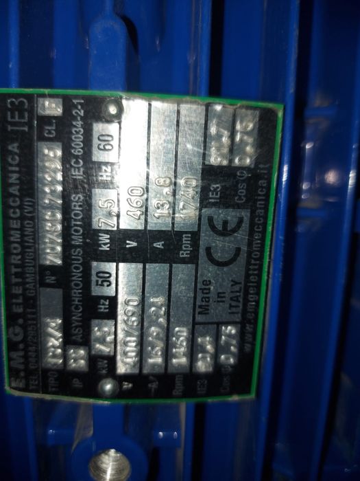 Motor Electric Trifazat 7.5 kW  IE3 Premium Efficiency  E.M.G. Italia