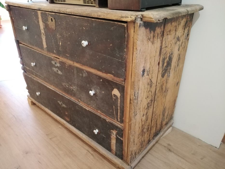 Comodă veche, mobilă lemn masiv