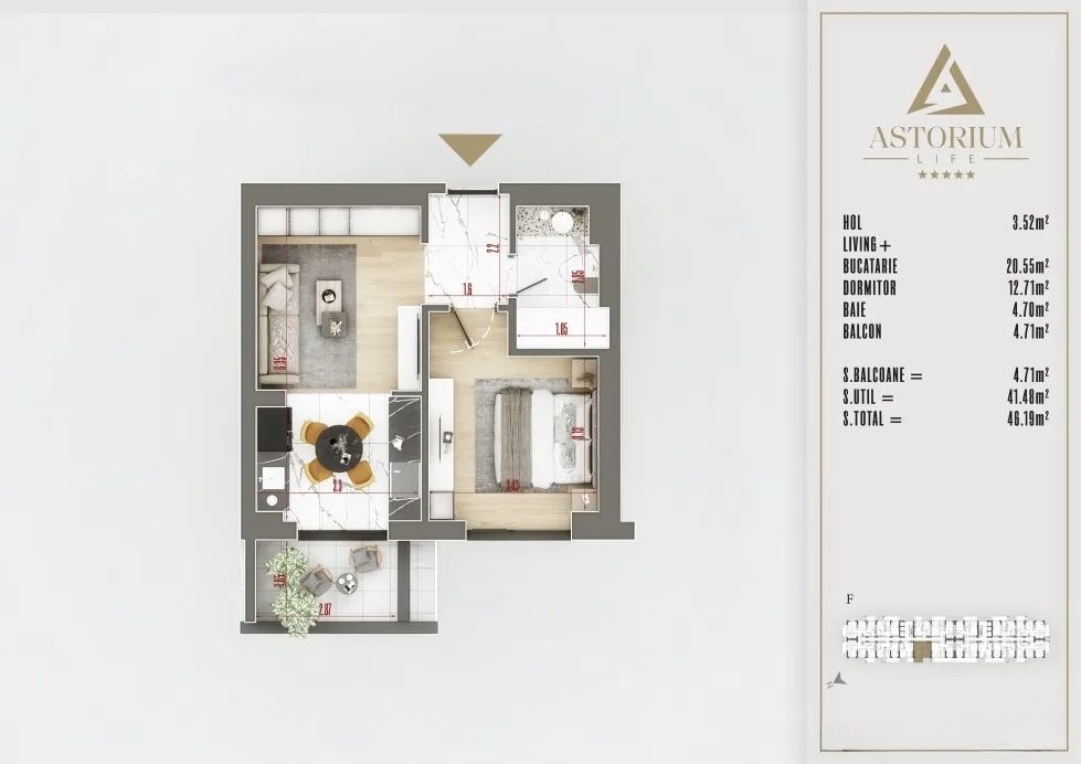 Apartament doua camere Astorium Life Premium