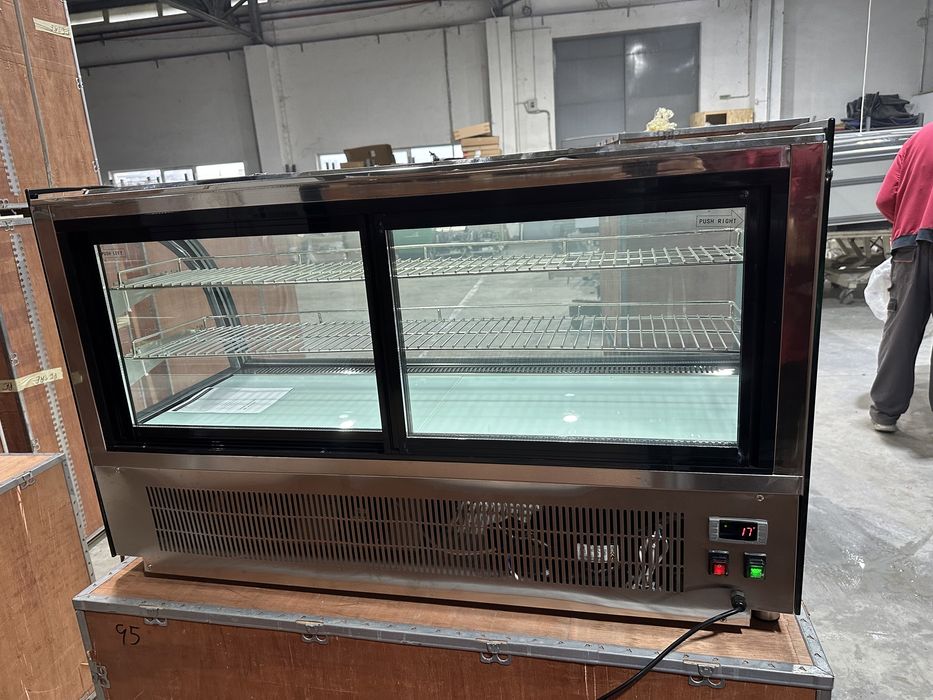 Vitrina de banc Lisa 120 cm / Refrigerare sau Vitrina calda / INOX