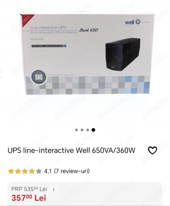 UPS - line - interactive Well 650VA 350W