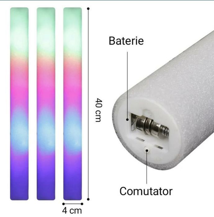 Baghete luminoase LED cu 3 functii
