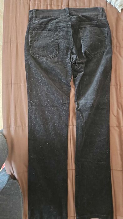 Pantaloni negri, catifea model slim/regular fit