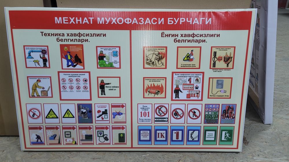 Инфо стенды: техника безопасности, охрана труда, пожарная безопасность