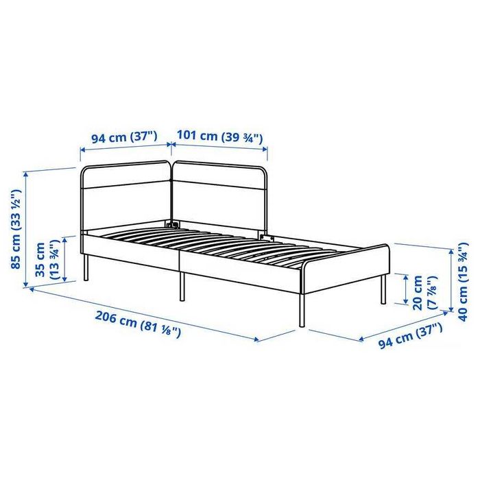 Легло Диван от  Икеа BLÅKULLEN. 90х200 + Подматрачни рамки и матраци