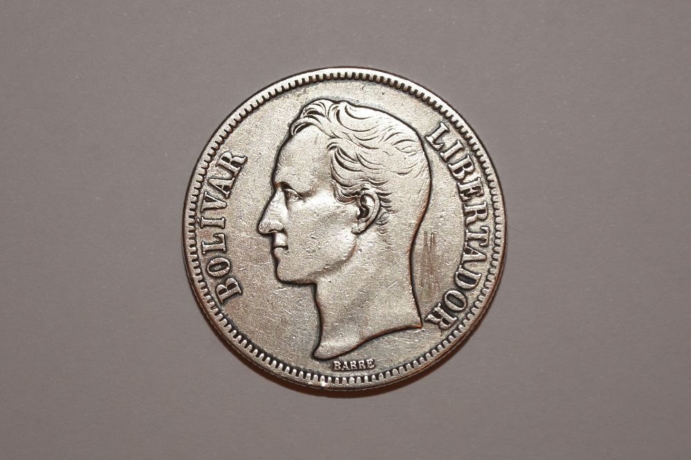 Monedă argint - 5 Bolivares 1936, Venezuela