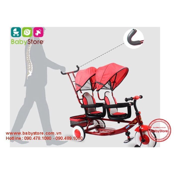 Доставка бесплатная.Двухместная коляска, трехколесный велосипед с 2 ме