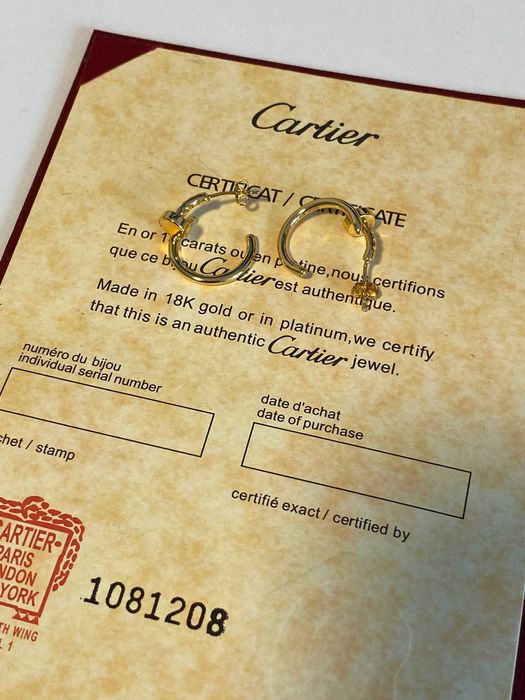 Cercei Cartier Model Cui Gold 750