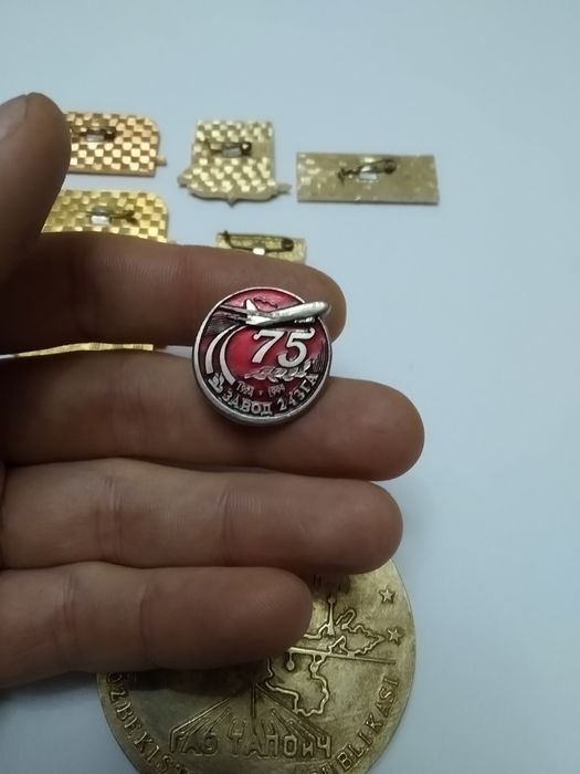 Значки. Настольная медаль. Гражданская авиация Ташкент. Топоич.