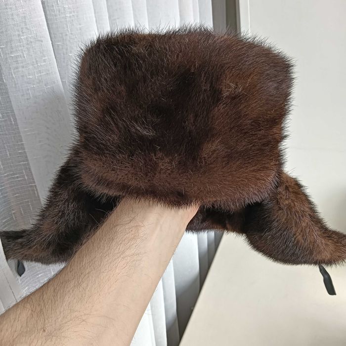 Норковая цельная шапка