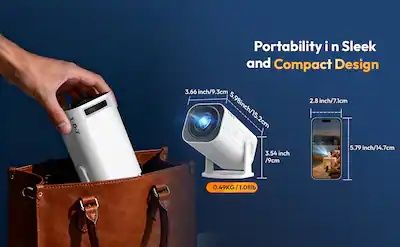 Промо Цена!Преносим Smart 4К Android WiFi Проектор с 12000lumen Автоматично трапецовиднo изкривяване