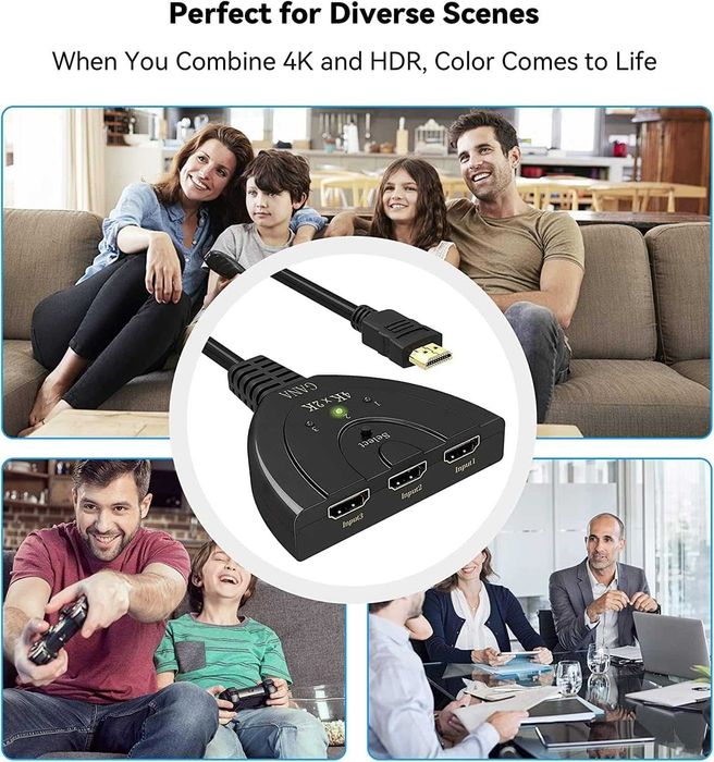 Comutator Switch Splitter HDMI GANA 4K 3 IN 1 OUT,3D Full HD 4K 1080P