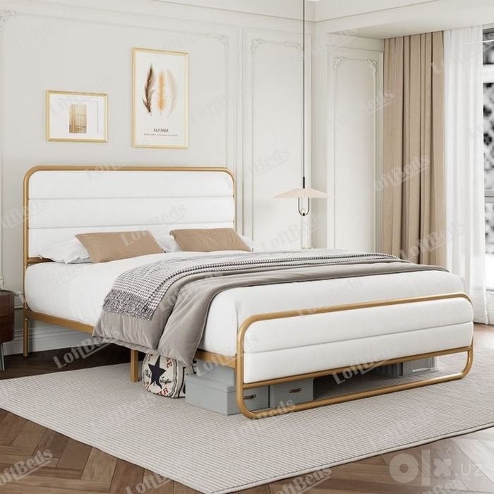 Кровать VELMORA двуспальнаяи односпальная, kalavat, matras, Loft
