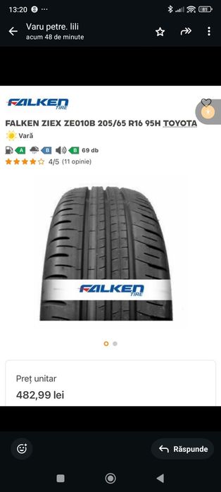 Anvelope vara Falken 205/65 R16  Dot 2025 Noi