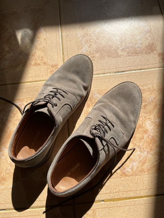 Pantofi barbati piele intoarsa, Gino Rossi, gri deschis 42