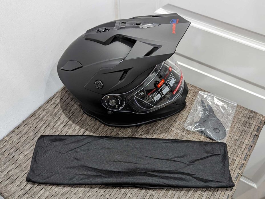 Casca moto Protect Wear cross, Dual Sport, marime S, M, L si XL - ochelari soare