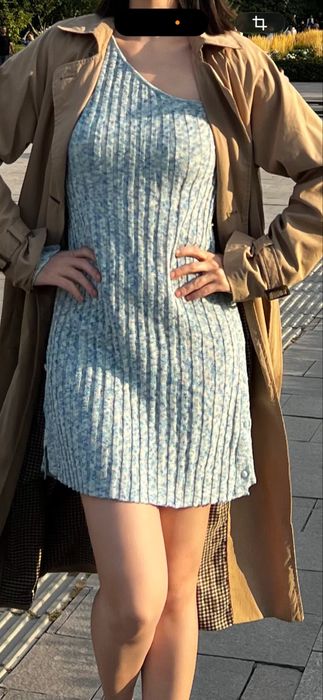 Zara платье вязанное хлопоковое