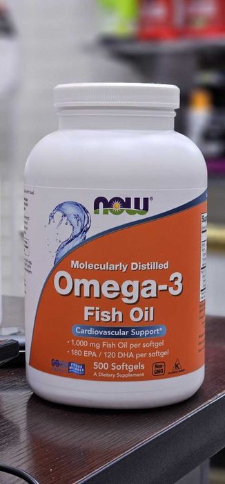 NOW Omega-3 500 Softgels – Original, Yangi