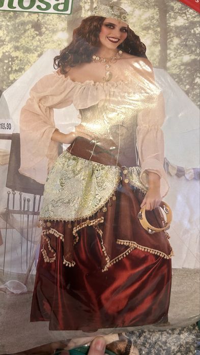 CostumTematic Haloween gipsy L cu peruca