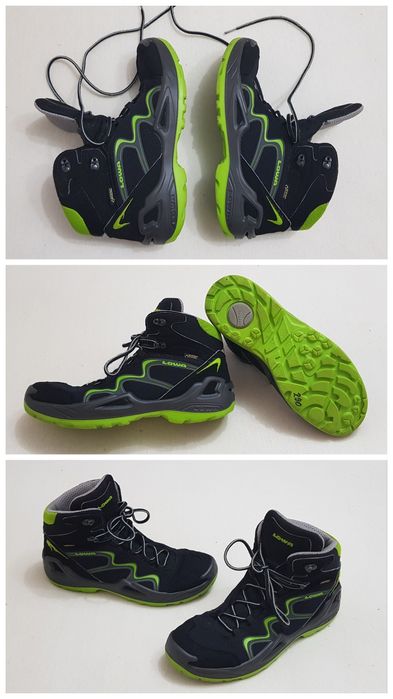 Ghete Lowa Innox Gore Tex Mid negru - verde lime, Nr. 39 EU unisex