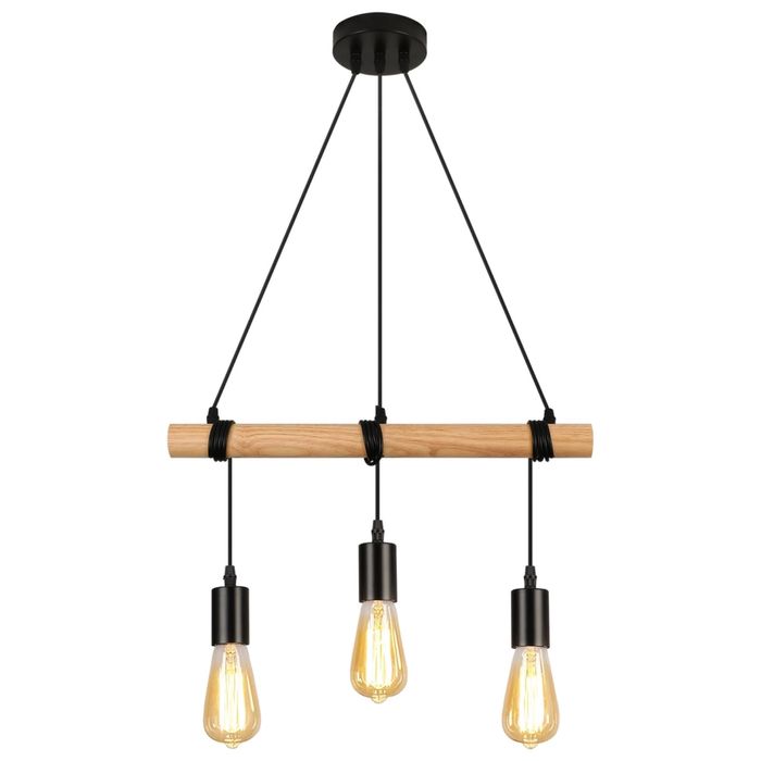 Висяща лампа за трапезна маса от дърво