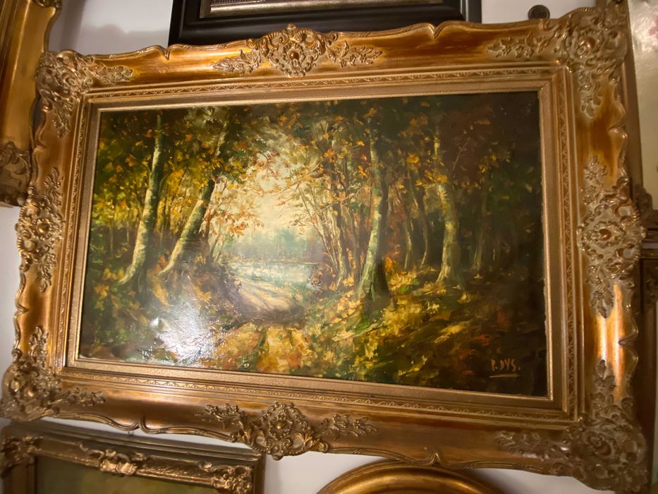 Tablou PEISAJ – PADURE, TOAMNA 110cm x 80cm, rama spectaculoasa lemn