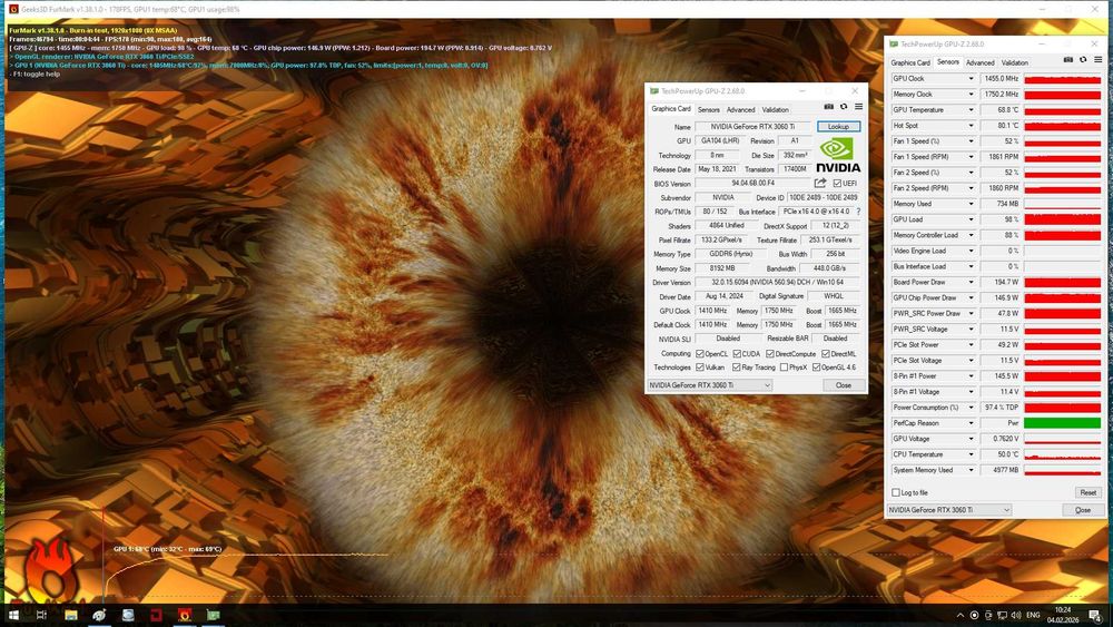 Видеокарта GF RTX3060Ti 8Gb Palit