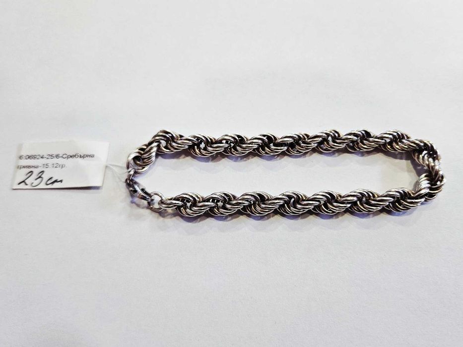 Сребърна гривна 15.12гр 06924-25/6