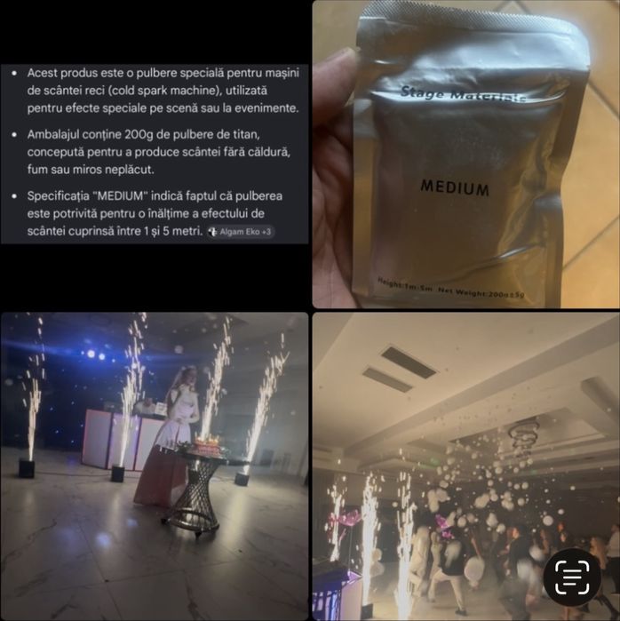 Pulbere praf titan pentru artificii SPARKULARE cu scantei reci