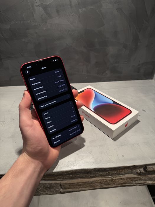 КАТО ЧИСТО НОВ Iphone 14 Plus Red + подарък