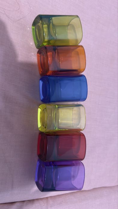 Set 6 pahare colorate shoturi