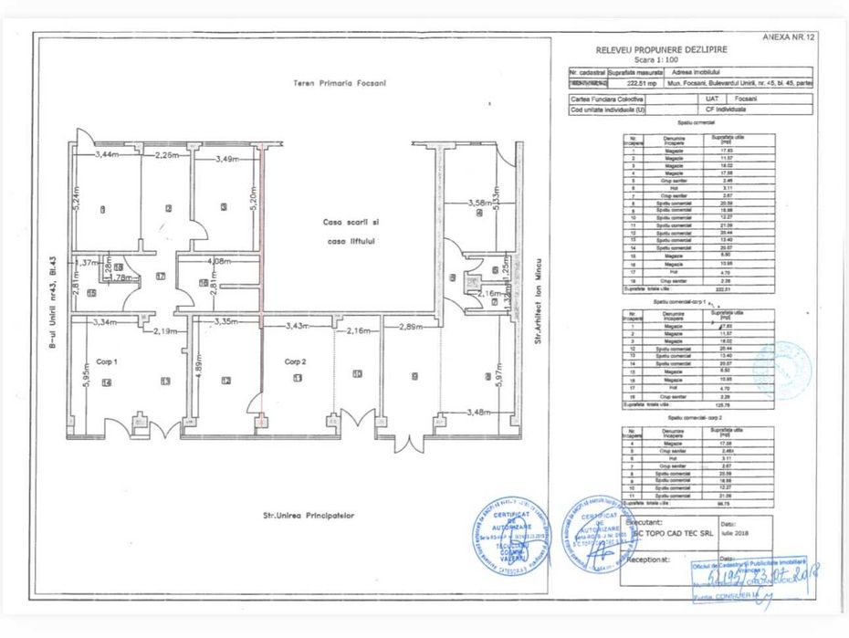 Spatiu comercial in suprafata de 225 mp-Focsani-central -intersectie zona Big