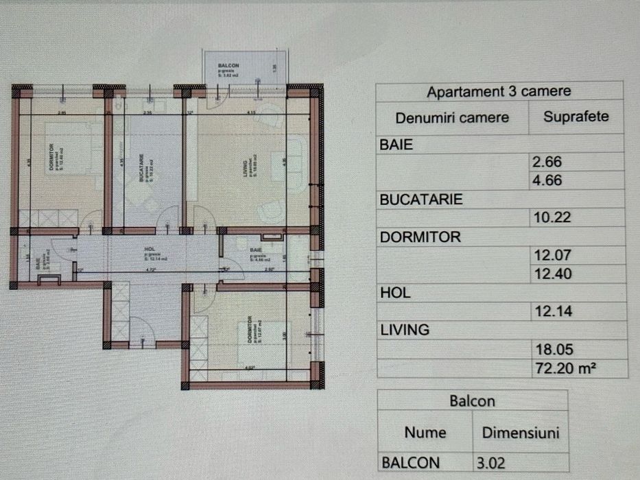 Apartament 3 camere, 75 mp - Proprietar