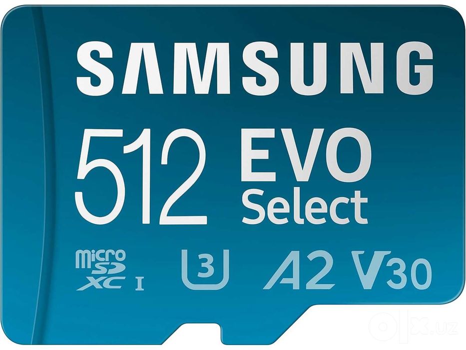 Samsung EVO Select 512 ГБ - microSD для 4K, SD-адаптер - Гарантия