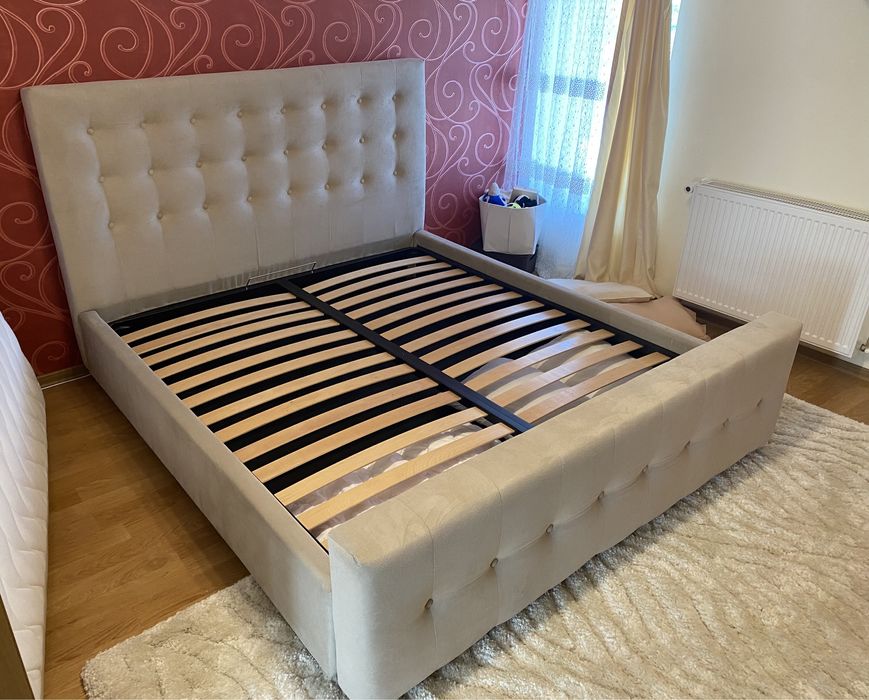Paturi rabatabile tapițate cu depozitare 1350 lei