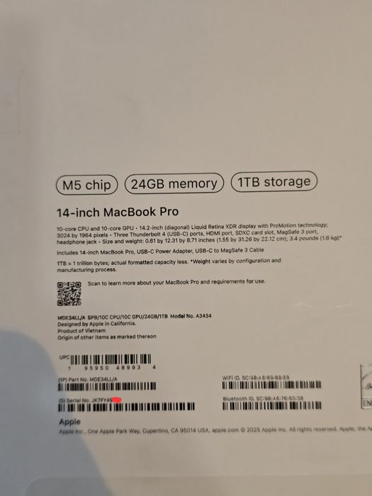 MacBook Pro 14 M5 24/1TB 14 циклов