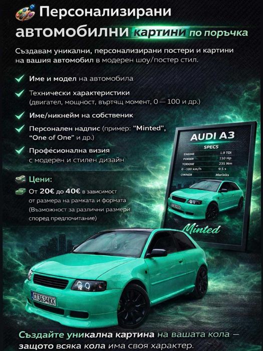 Персонализирани картини на коли