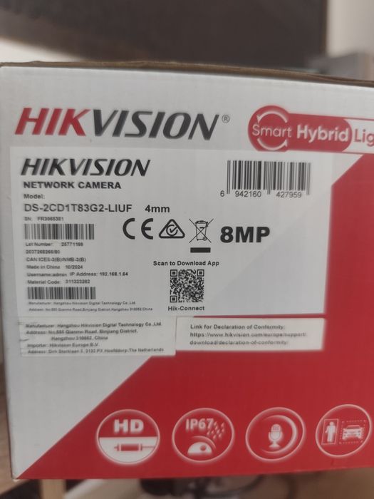 Camera Hikvision DS-2CD1T83G2-LIUF 8MP