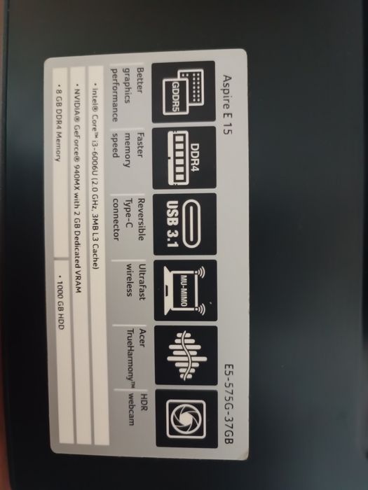 Ноутбук Acer intel core