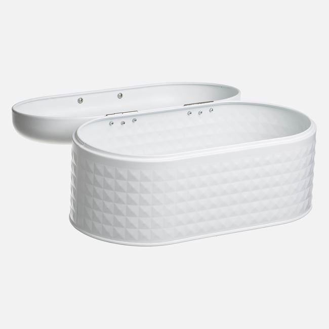 Кутия за хляб - бяла, метална