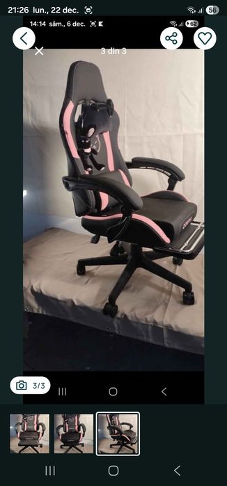 Scaun de birou de gaiming cu vibrații în perna