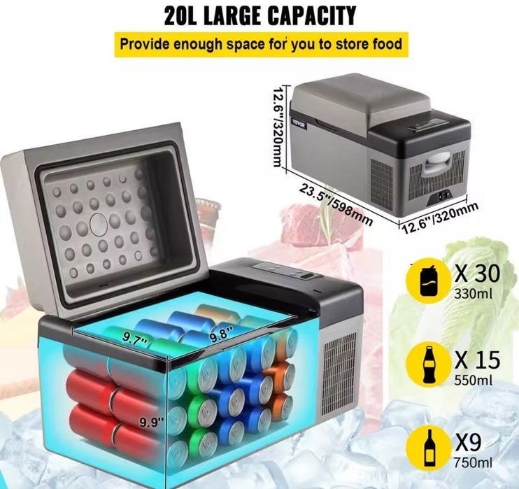 Компресорен хладилник/фризер за кемпер,каравана,автомобил12/24в