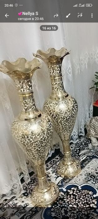 Вазы большие сборно разборные металл Латунь