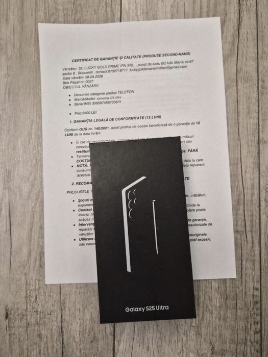 Samsung s25 Ultra 5G Black 512Gb NOU Sigilat Acte 2 ANI GARANȚIE